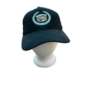 Black CADILLAC Baseball Cap Hat HOT RODS PLUS  Embroider Applique NWT EUC